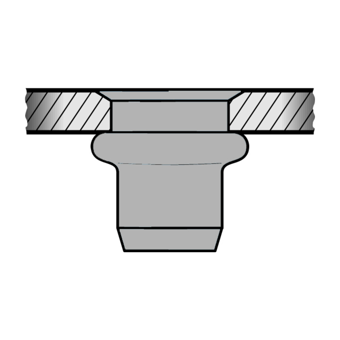 Gesipa Dado per rivetti ciechi, alluminio, testa piccola M5x7x12,5mm