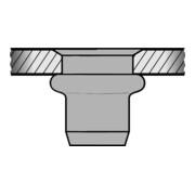 Gesipa Dado per rivetti ciechi, alluminio, testa piccola M6x9x15,5mm-3