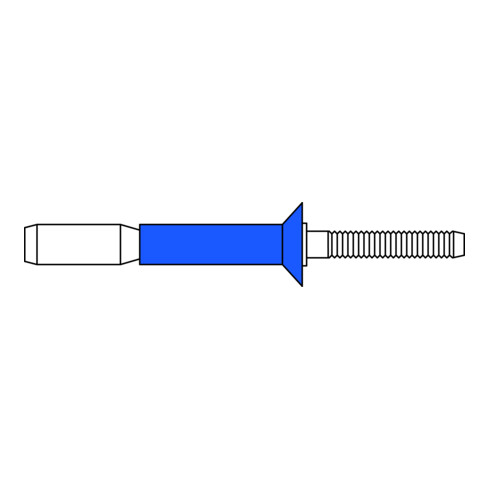 Gesipa Rivetti ciechi MEGA GRIP, acciaio/acciaio, testa svasata 4,8x10,5