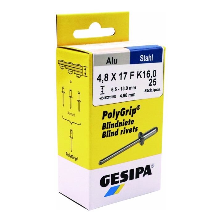 Gesipa Mini-Pack PolyGrip Alu/Staal 4,8 x 17 K 16