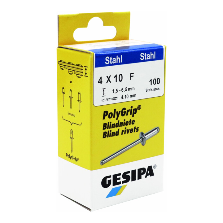 Gesipa Mini-Pack PolyGrip Staal/Staal 4 x 10