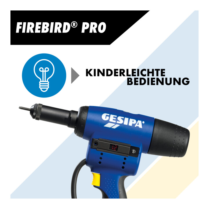 GESIPA Outil de pose d'écrous aveugles sans fil FireBird Pro, Type: CAS