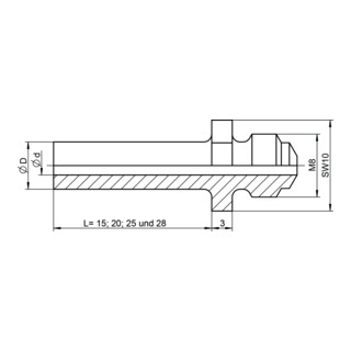 Pièce de rechange Gesipa embout 10/32 longueur spéciale