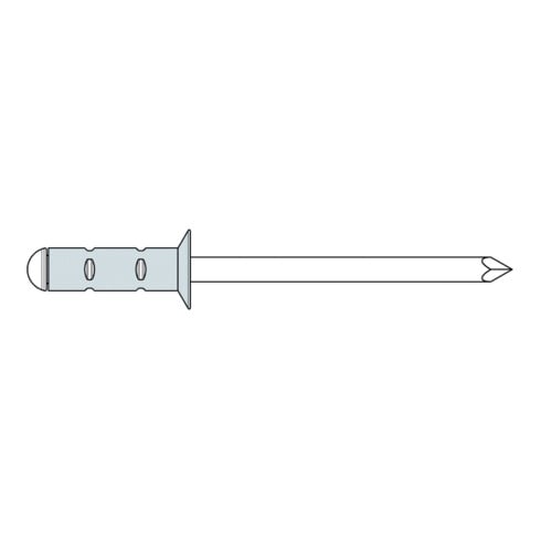 Gesipa PolyGrip blindklinknagels aluminium/staal verzonken kop 3,2 x 10