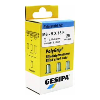 Gesipa PolyGrip Blindnietmuttern Mini-Pack Edelstahl A2