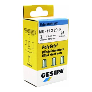 Gesipa PolyGrip Blindnietmuttern Mini-Pack Edelstahl A2