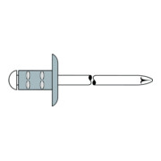 Gesipa PolyGrip Rivet aveugle multigamme Alu/A 2 K 9,5 3,2 x 8 S-1