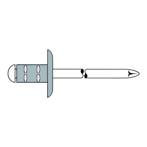 Gesipa PolyGrip rivet aveugle Multigrip, aluminium/acier galvanisé K 9,5 3,2 x 9,5 S