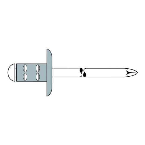 Gesipa PolyGrip Rivet aveugle Multigrip avec tige aluminium/acier galvanisé K 16 4,8 x 17 S