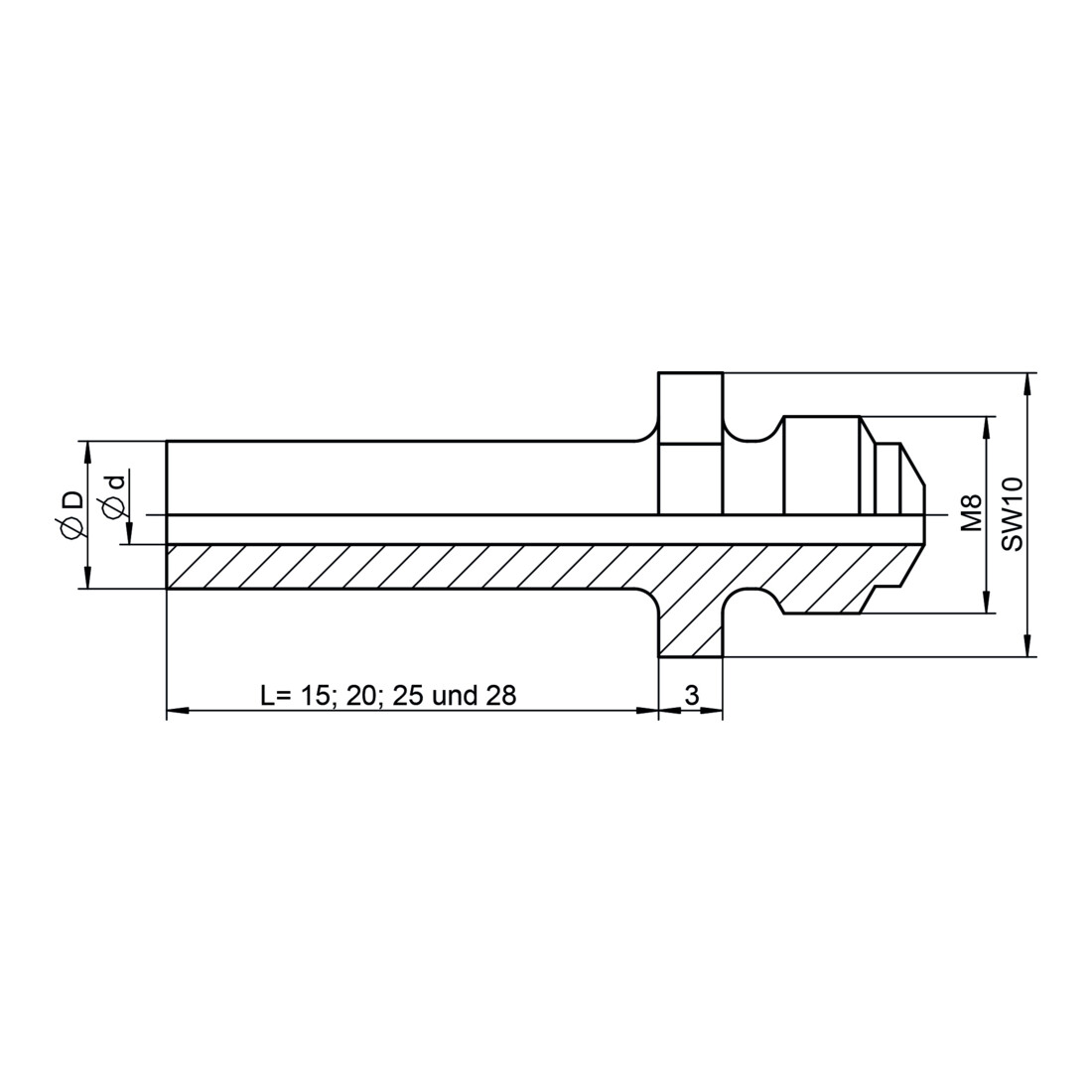 Gesipa reservedeel mondstuk 10/32 speciale lengte