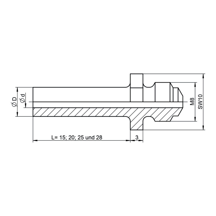 Gesipa reservedeel mondstuk 10/32 speciaal lengte 20 mm