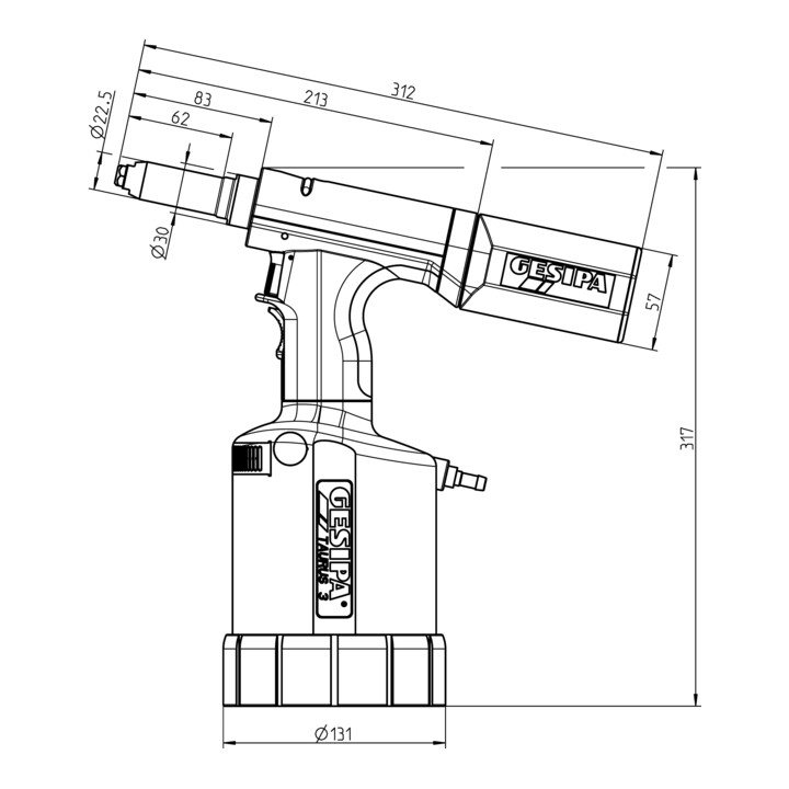 GESIPA Riveteuse hydropneumatique TAURUS 3