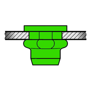 Gesipa Dadi per rivetti ciechi, esagono parziale, testa piccola, acciaio inox