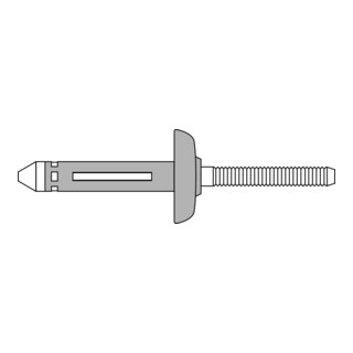 Gesipa Rivetti ciechi BULB-TITE, alluminio/alluminio, testa grande