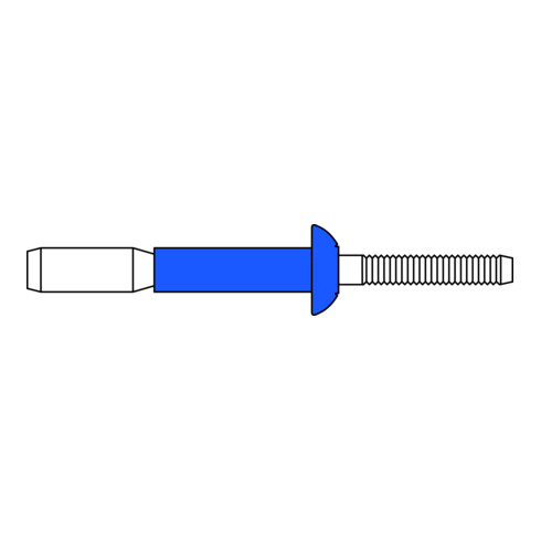 Gesipa Rivetti ciechi MEGA GRIP, acciaio/acciaio 6,4x20,5