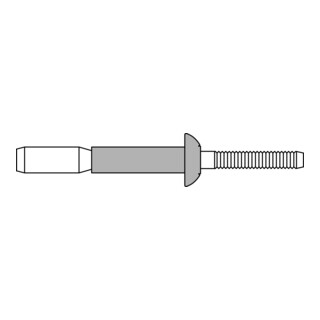Gesipa Rivetti ciechi MEGA GRIP, alluminio/alluminio 4,8x10