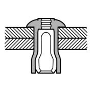 Gesipa Rivetti ciechi MEGA GRIP, alluminio/alluminio 4,8x10-3