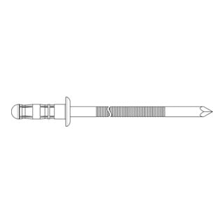 Gesipa Rivetti ciechi Poly-Bulb, alluminio/acciaio 4,8x11