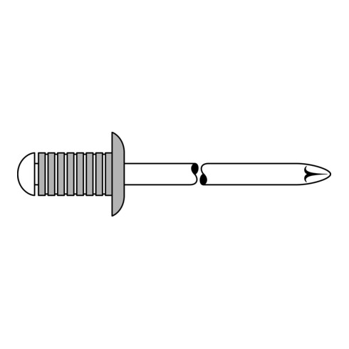 Gesipa Rivetti ciechi, scanalato, alluminio/acciaio 4,8x18