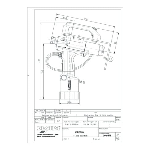 Gesipa Strumento di regolazione di dadi per rivetti ciechi FireFox 1F Axial eco - M 4