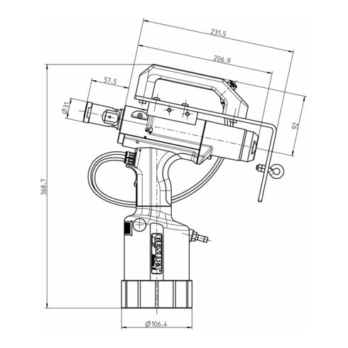 Gesipa Strumento di regolazione di dadi per rivetti ciechi FireFox 2F Axial eco - M 6