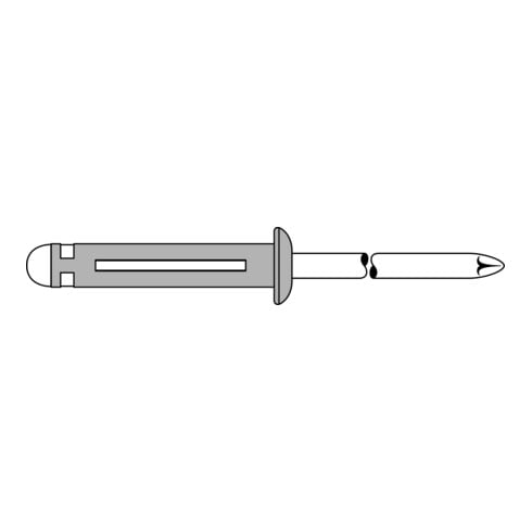 Gesipa TRI-FOLD blindklinknagel aluminium/aluminium 4,8 x 22,2