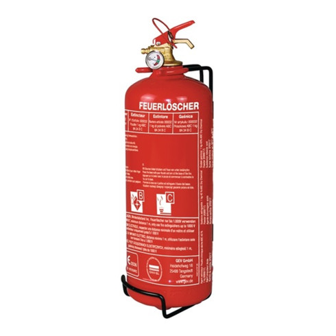 GEV Pulverfeuerlöscher FLP 0032 FLP 0032 1kg Brandkl.5 A 34 B C m.Manometer