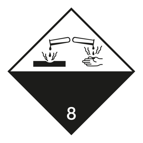Gevaarsetiket bijtende stoffen, type: 04100