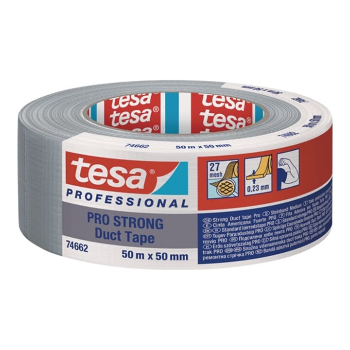 Gewebeband Duct Tape PRO-STRONG 74662 silber L.50m B.50mm TESA