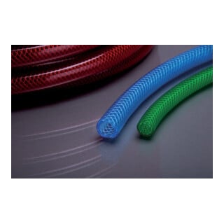 Gewebeschlauch PVC 81B mit Einlage 9x3mm 50m blau transparent APD