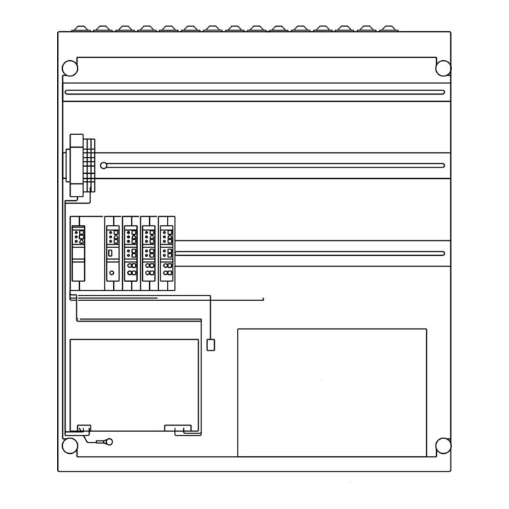 GEZE Centrale de commande de secours RWA MBZ 300 24V DC en saillie en tôle d'acier grise
