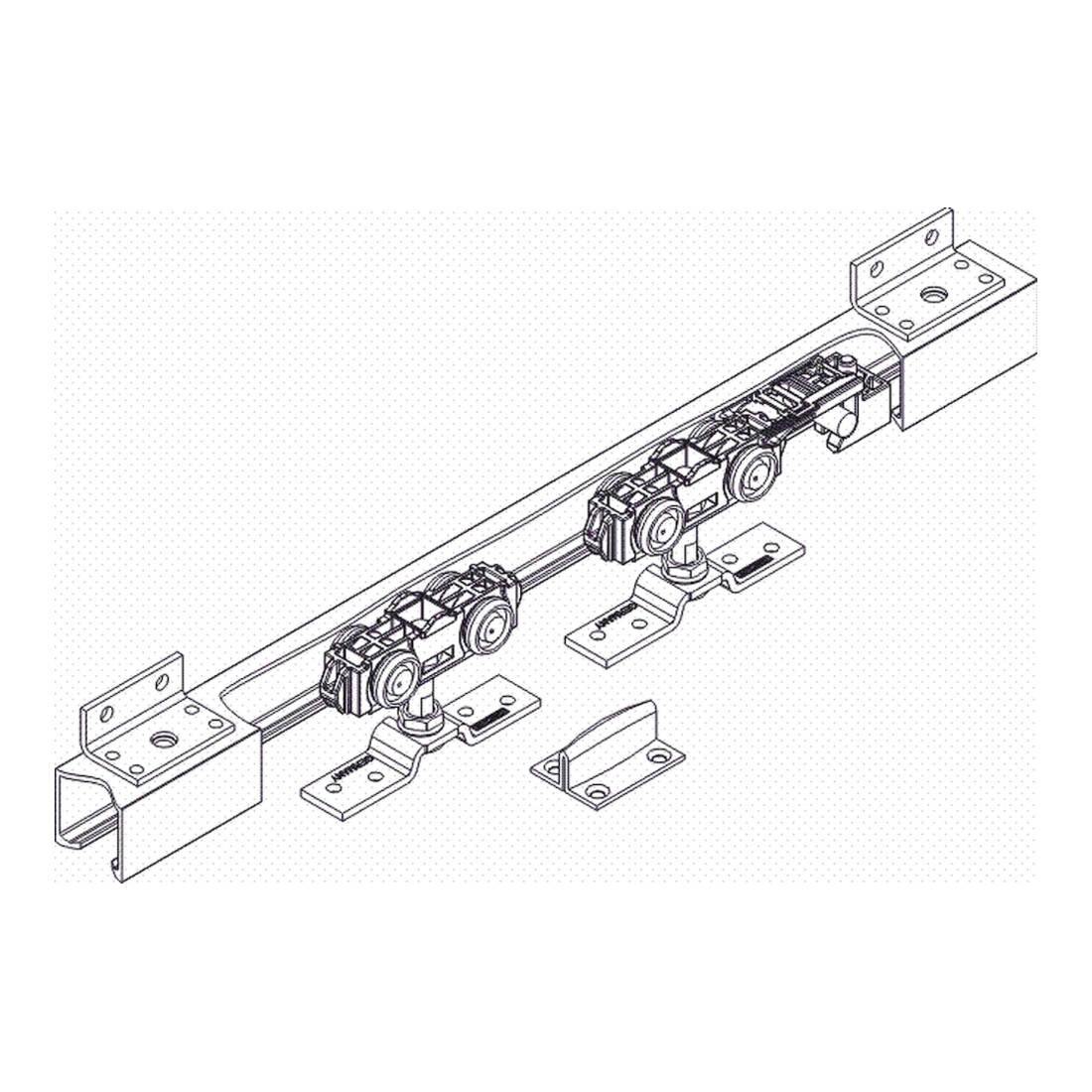 GEZE Schiebesyst. Rollan 80 NT 80kg 1800mm vantail bois complet 50-92cm L/H