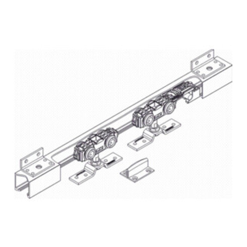 GEZE Schiebesyst. Rollan 80 NT 80kg 2350mm vantail bois complet 50-119cm L/l.