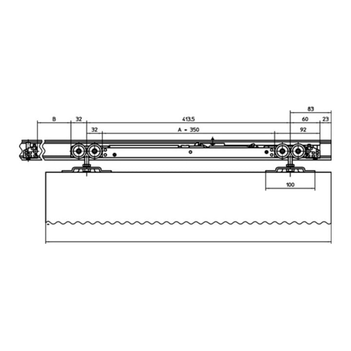 GEZE Schiebetuersystem Perlan 140 SoftStop EV 1 Softstop 1-s.575-900mm