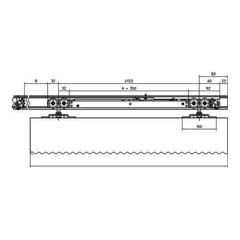 GEZE Schiebetürsystem Perlan 140 SoftStop EV 1 Softstop 2-s.1290-1700mm