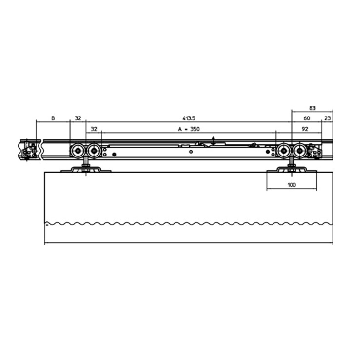 GEZE Schiebetürsystem Perlan 140 SoftStop EV 1 Softstop 2-s.900-1290mm