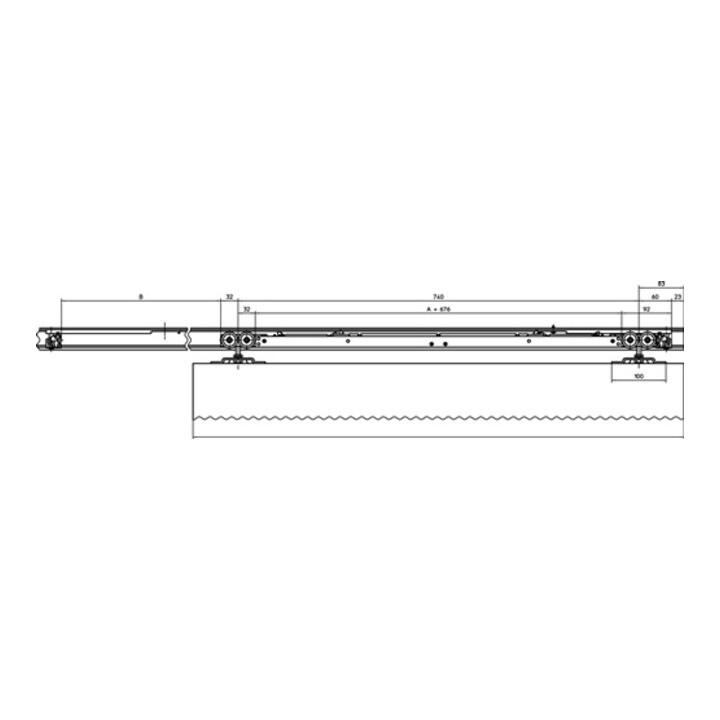 GEZE Schiebetürsystem Perlan 140 SoftStop EV 1 Softstop 2-s.900-1290mm