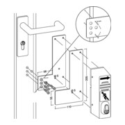 GFS Plaque de montage 901 470/991 470 Mont.an GLT vert laqué L.175mm B.170mm-4