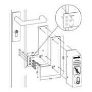 GFS Plaque de montage 901 470 DIN gauche/droite pour montage sur cadre en verre, acier vert laqué.-4