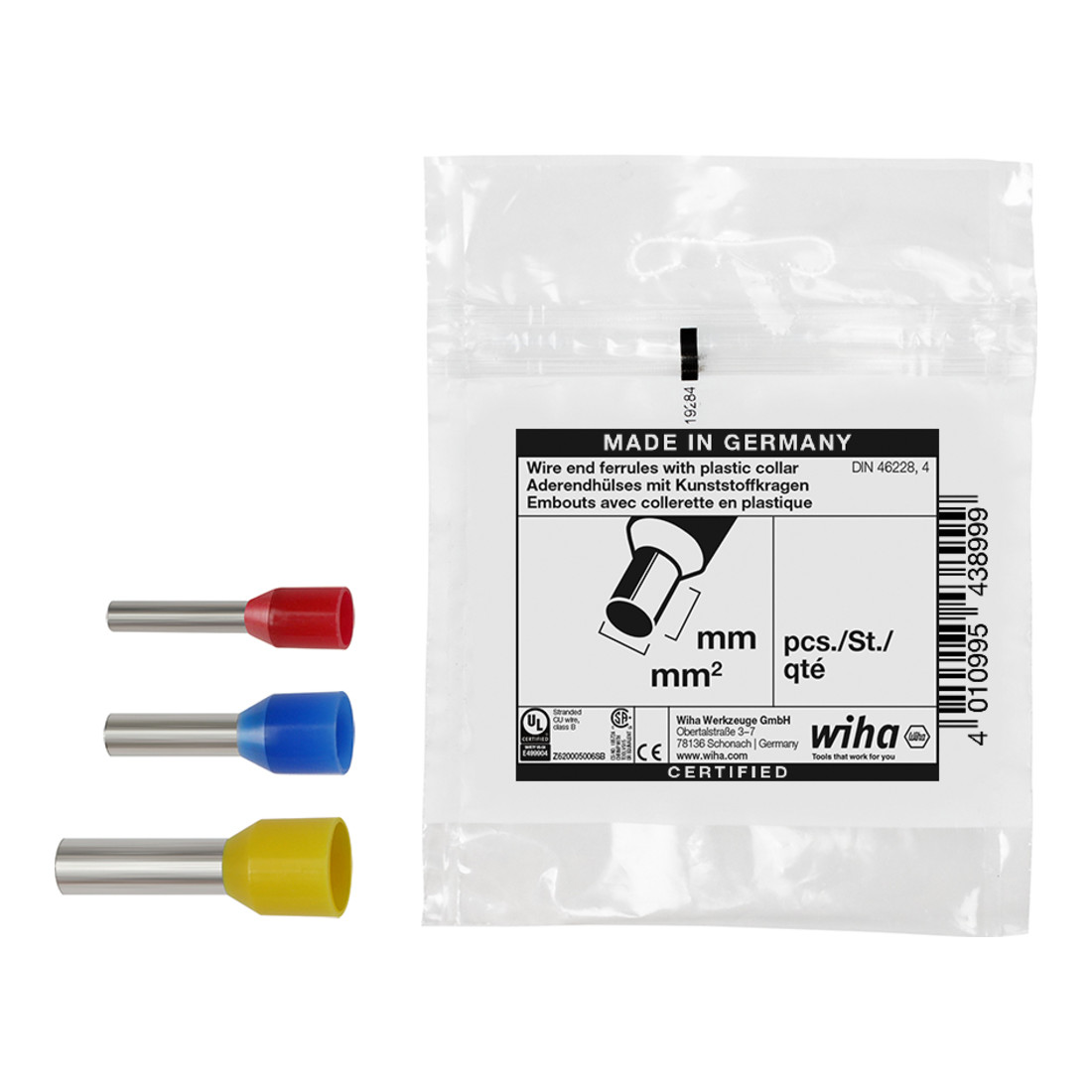 Wiha Ghiera con collare in plastica Codice colore 1 Colore bianco