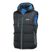Gilet matelassé Uvex, noir / bleu, Taille unisexe : 3XL