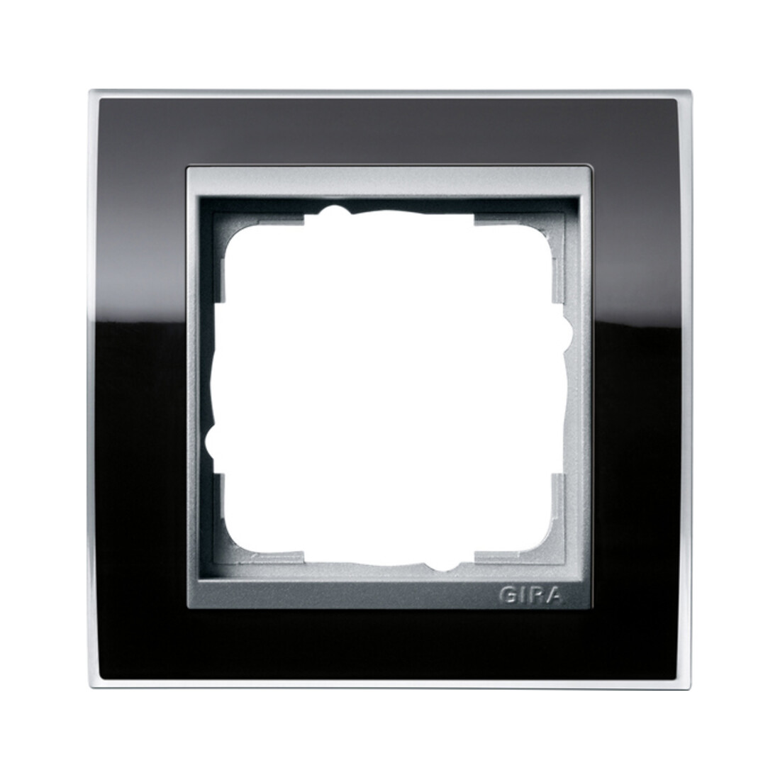 Gira Abdeckrahmen 1fach klar schwarz 0211736