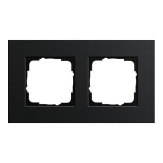 Gira Abdeckrahmen 2-fach aluminium schwarz 0212126