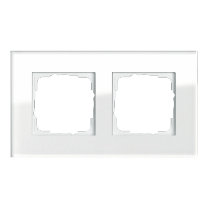 Gira Abdeckrahmen 2f. weissglas Esprit 021212
