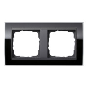 Gira Abdeckrahmen 2fach klar schwarz 0212738-3