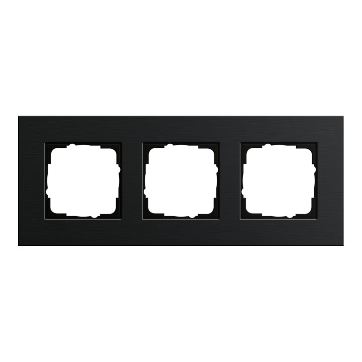 Gira Abdeckrahmen 3-fach aluminium schwarz 0213126