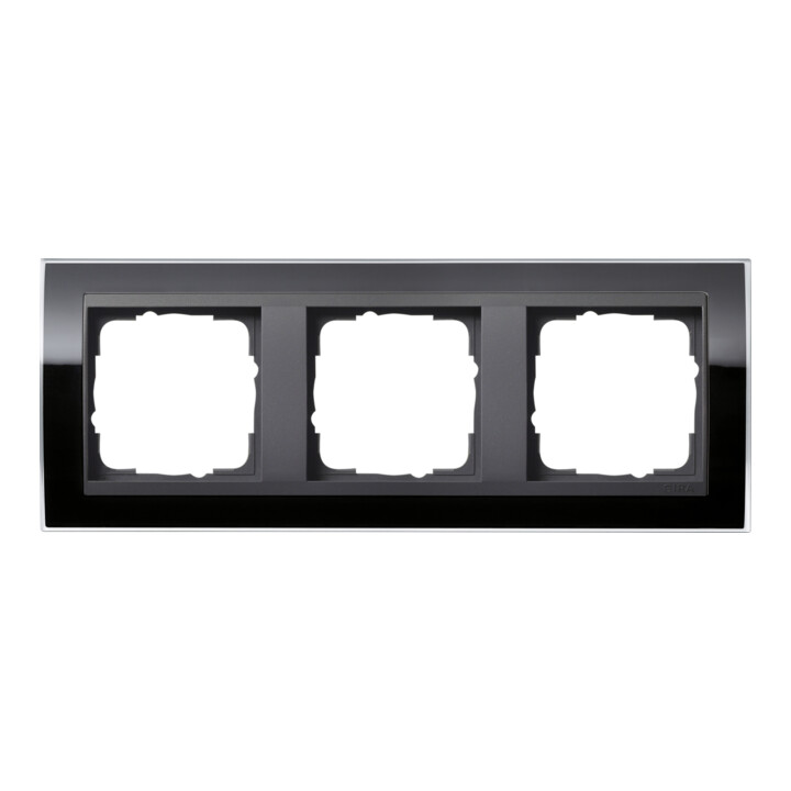 Gira Abdeckrahmen 3fach klar schwarz 0213738