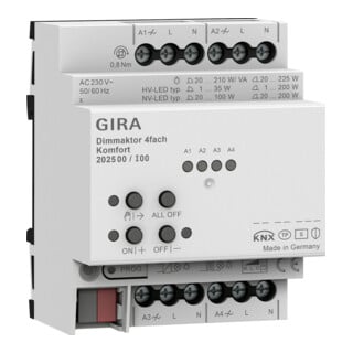 Gira Actionneur de gradation 4 canaux REG KNX Secure 202500