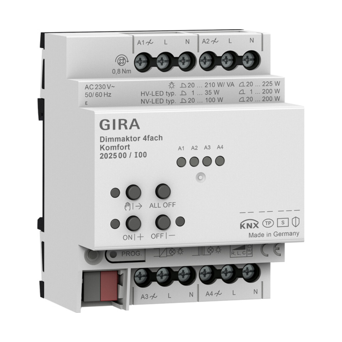 Gira Actionneur de gradation 4 canaux REG KNX Secure 202500