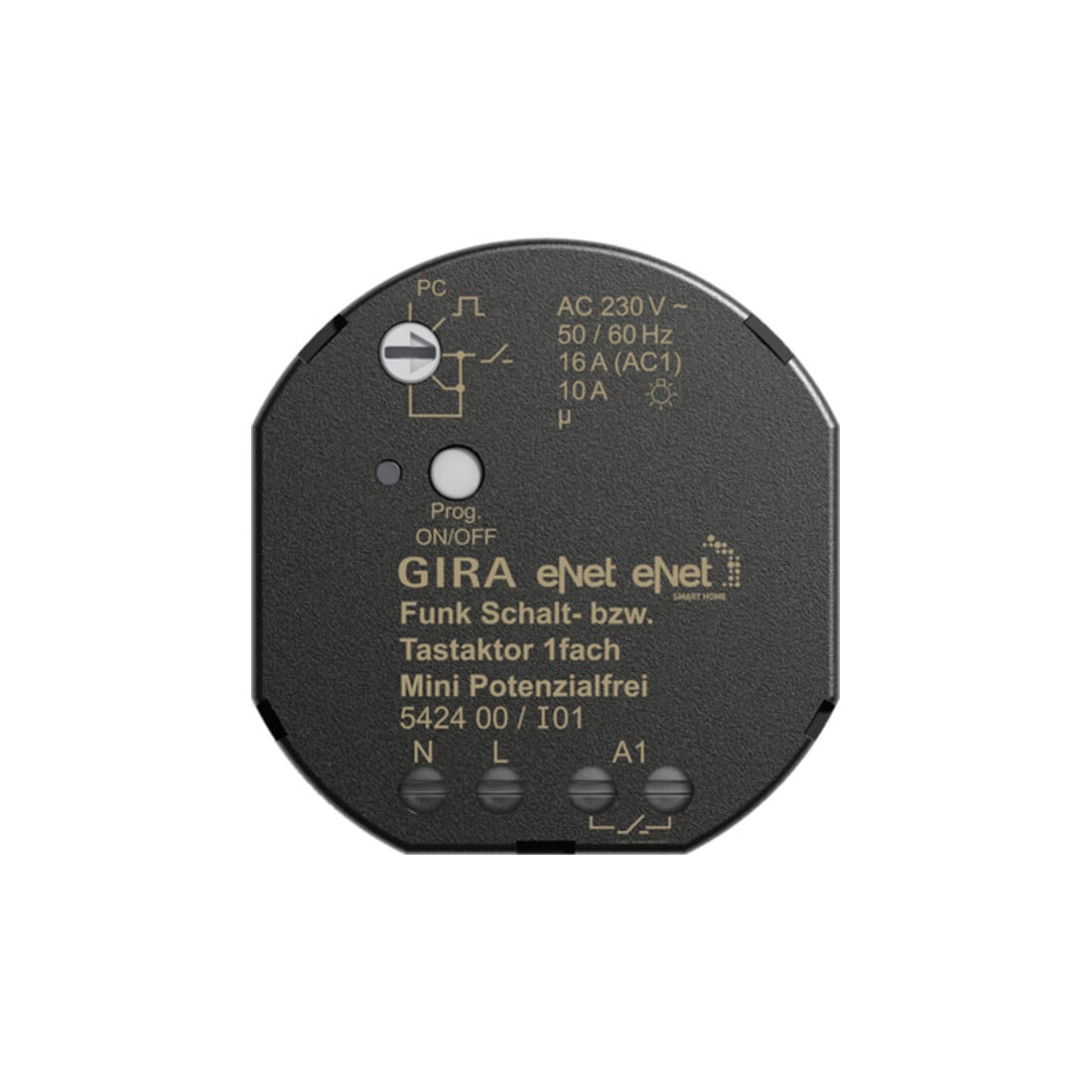 Gira Actionneur radio interrupteur/poussoir Mini 1f potentiel libre 542400